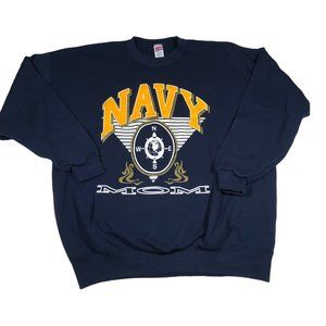 Vintage Soffe Sweater Adult Large US Navy Mom Blue Casual 90s Retro XXL 2x